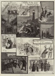 Skizzen im Drury Lane und im Adelphi